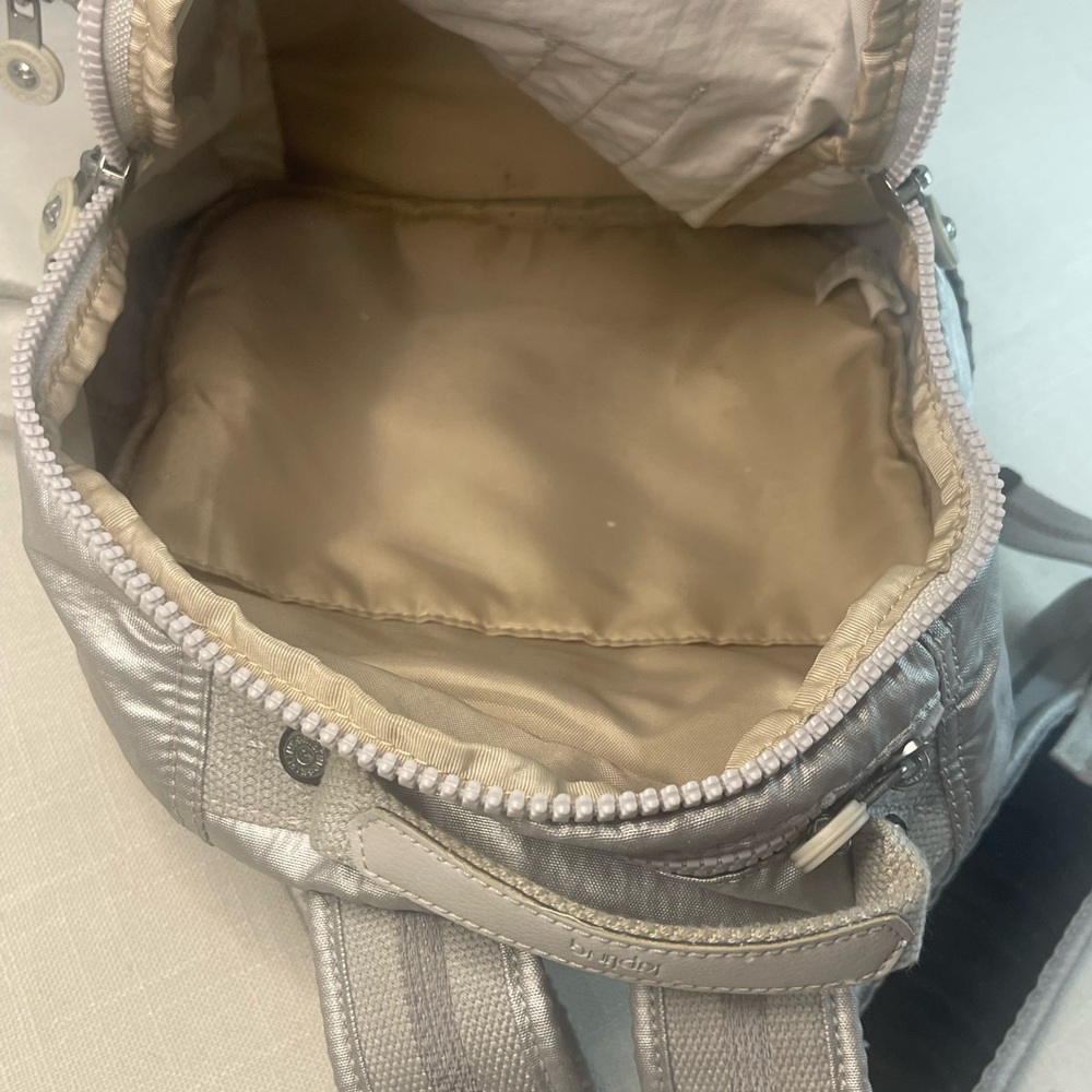 Kipling Metallic Silver Backpack - image 3